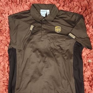 UPS size Large United Parcel Service Brown  Uniform Short Sleeve polo